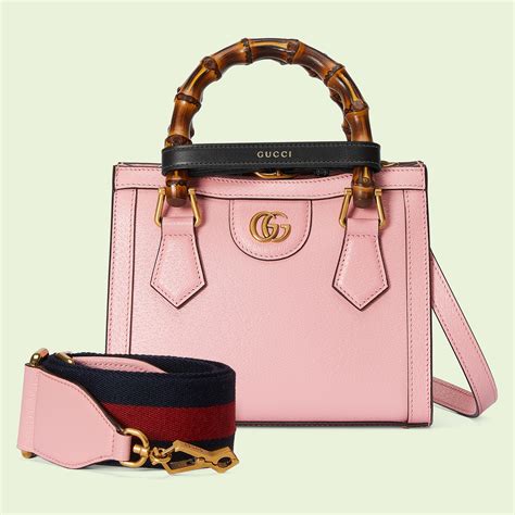 Mini borsa shopping Gucci Diana in pelle rosa 